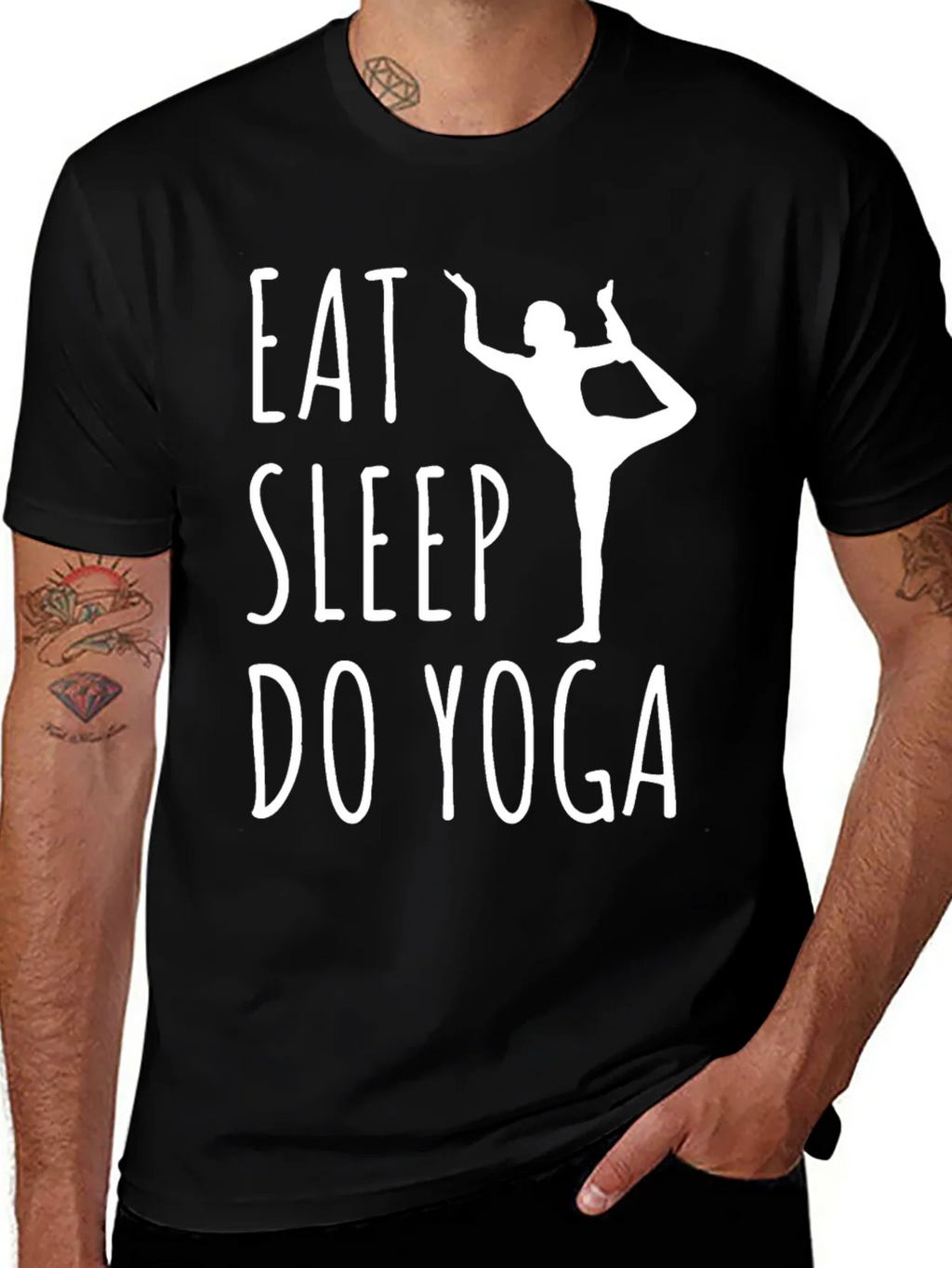 Eat Sleep Do Yoga Black T-Shirt product image 1