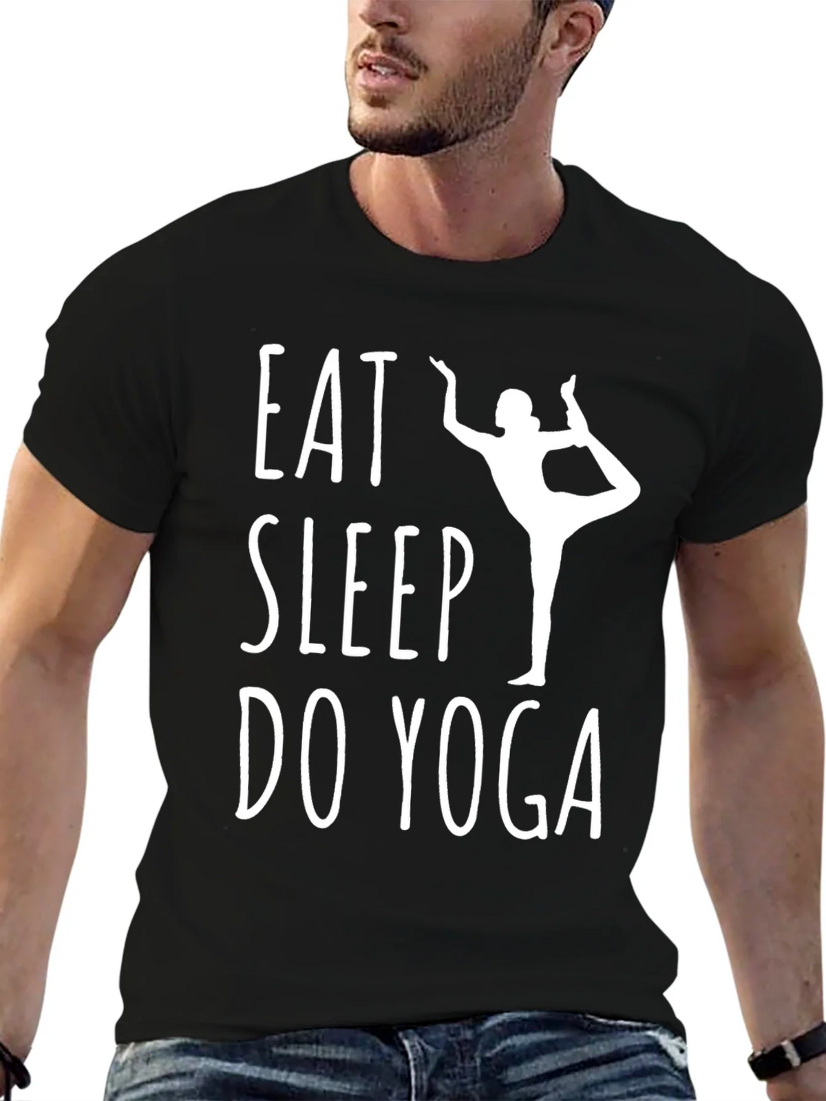 Eat Sleep Do Yoga Black T-Shirt product image 6