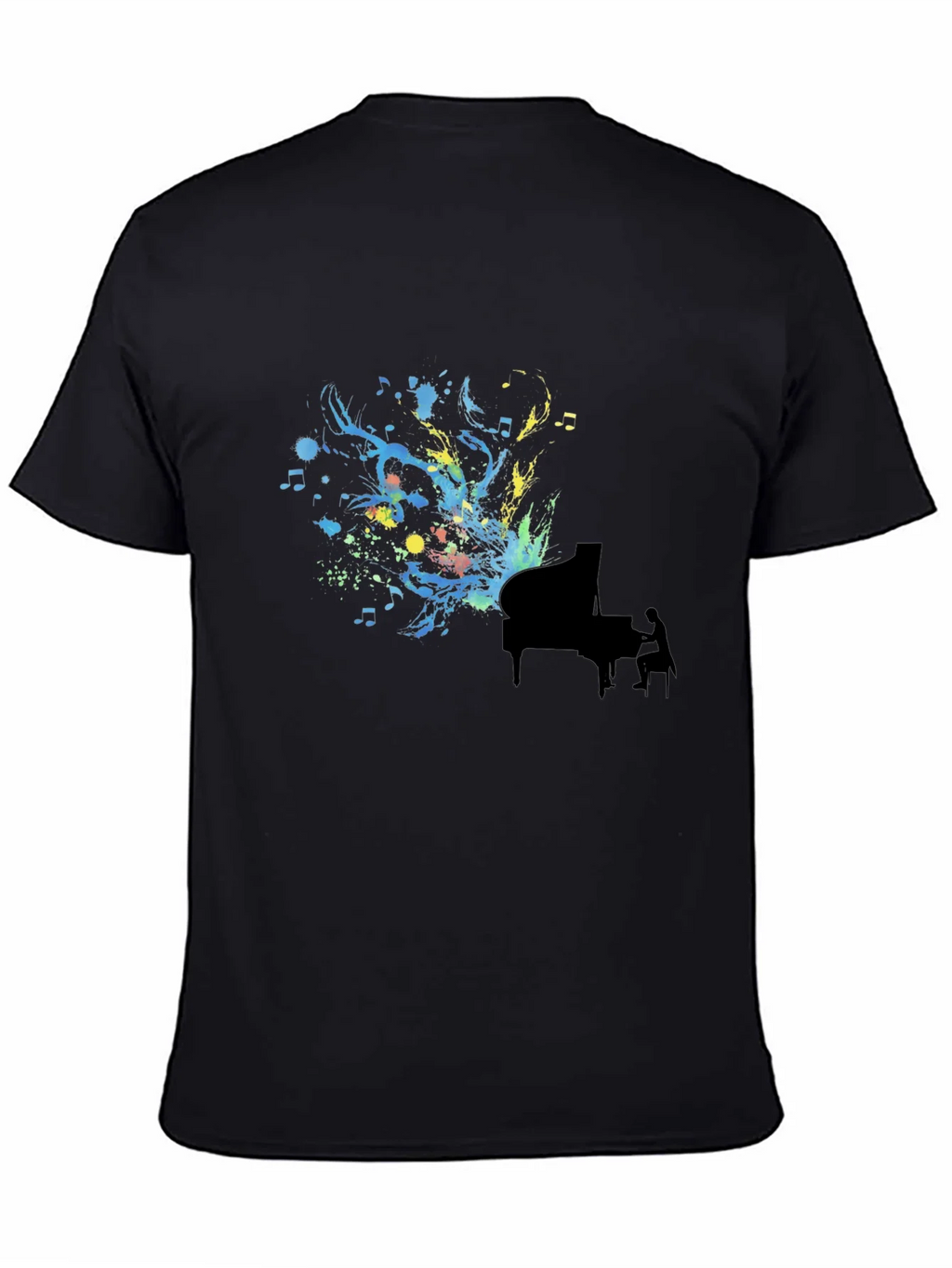 Abstract Piano Art Black T-Shirt product image 4