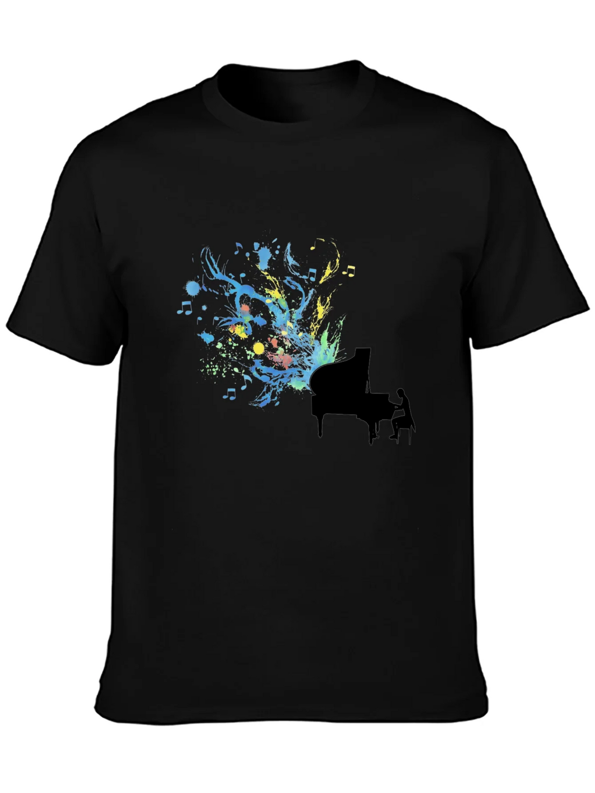 Abstract Piano Art Black T-Shirt product image 3