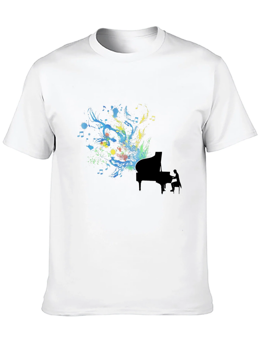 Abstract Piano Art Black T-Shirt product image 8