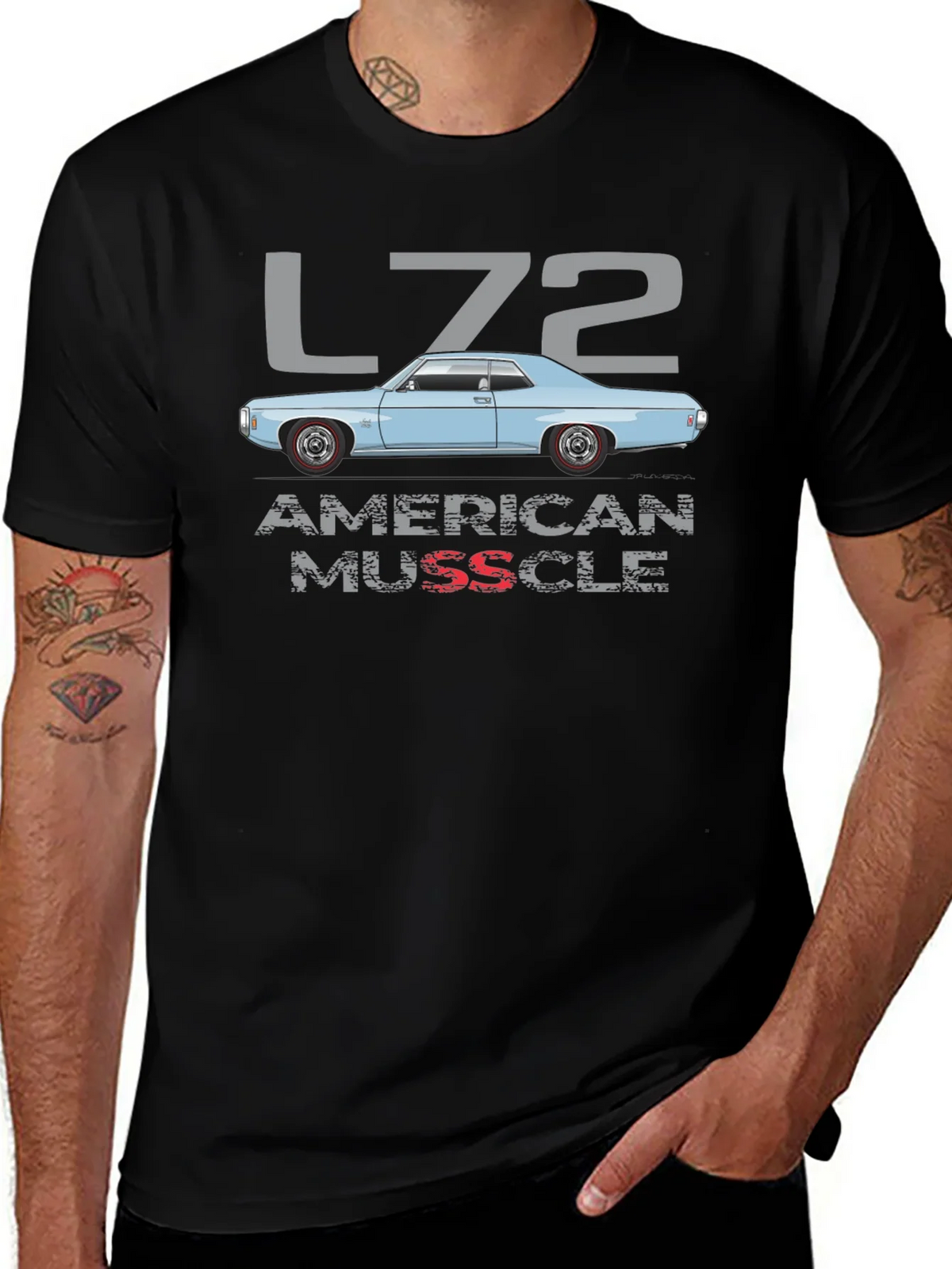L72 American Muscle Car Graphic T-Shirt product image 1