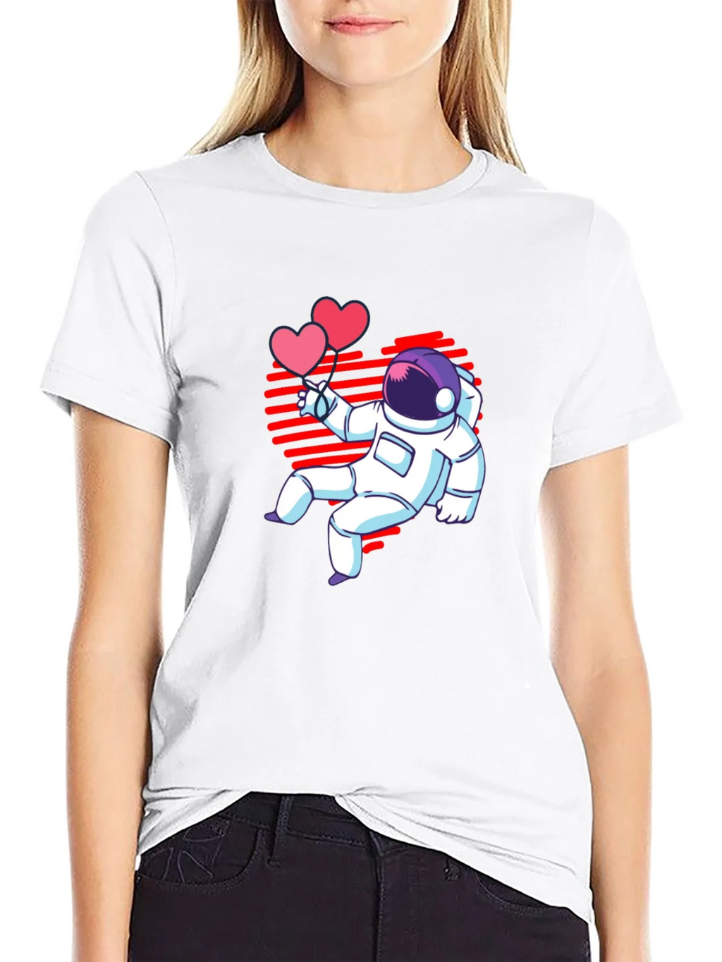Astronaut Heart Balloons Graphic T-Shirt product image 8