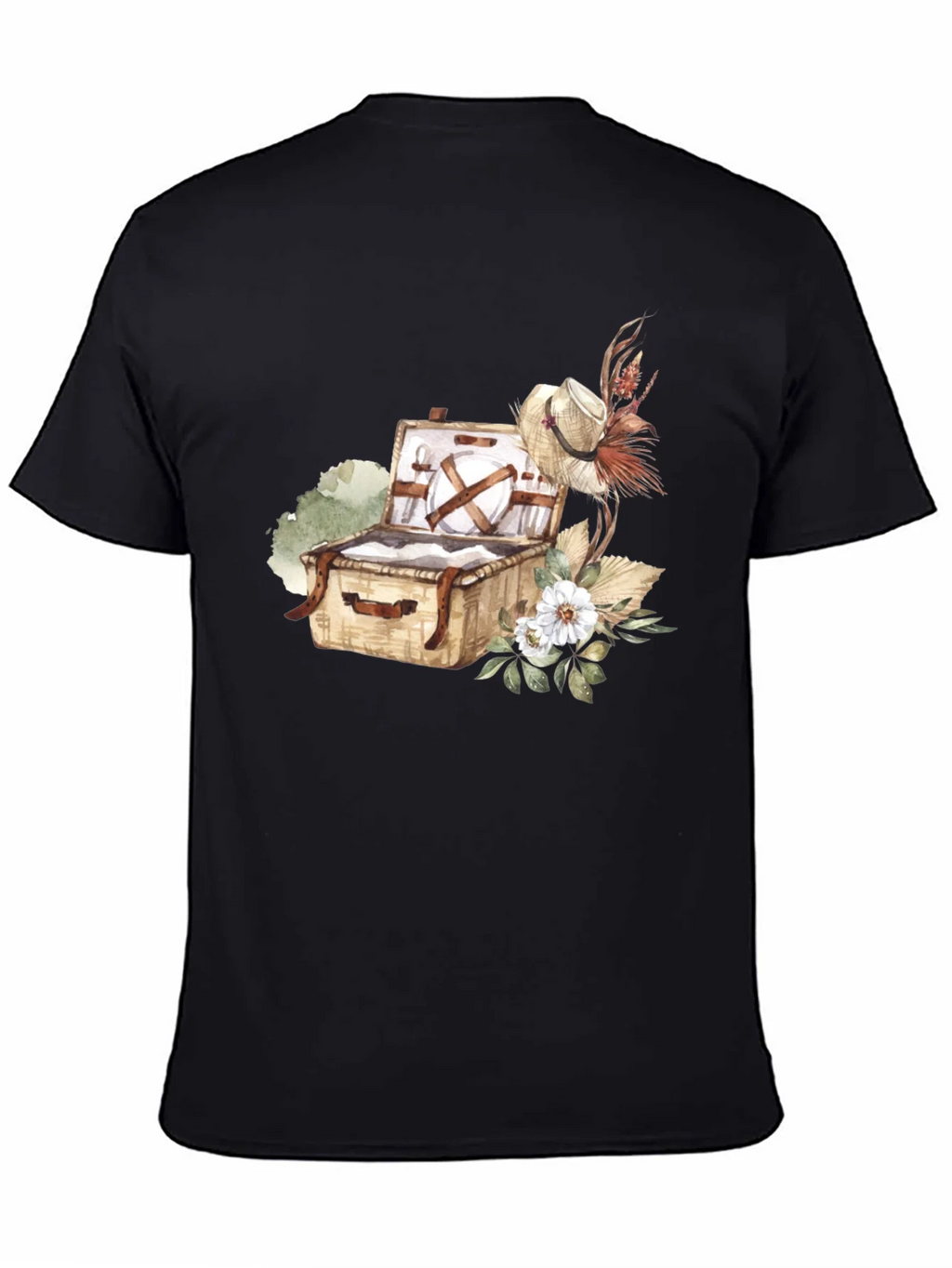 Picnic Basket Graphic Tee - Casual Black T-Shirt product image 4