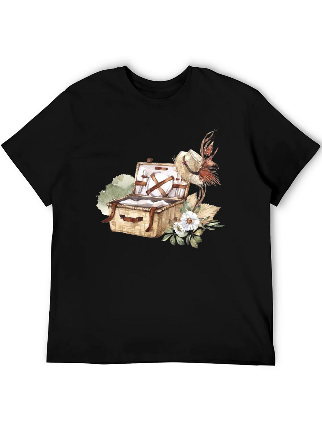 Picnic Basket Graphic Tee - Casual Black T-Shirt product image 5