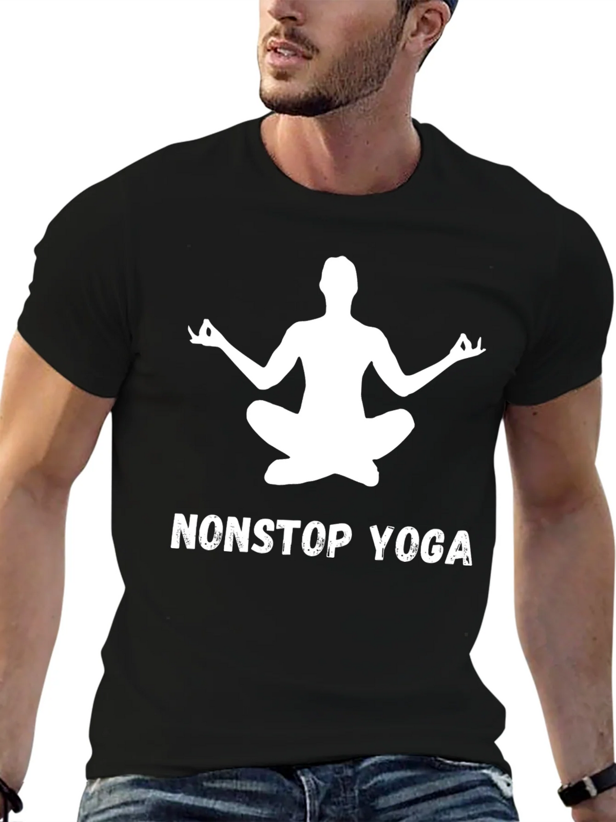 Nonstop Yoga Tee - Black Meditation T-Shirt product image 5
