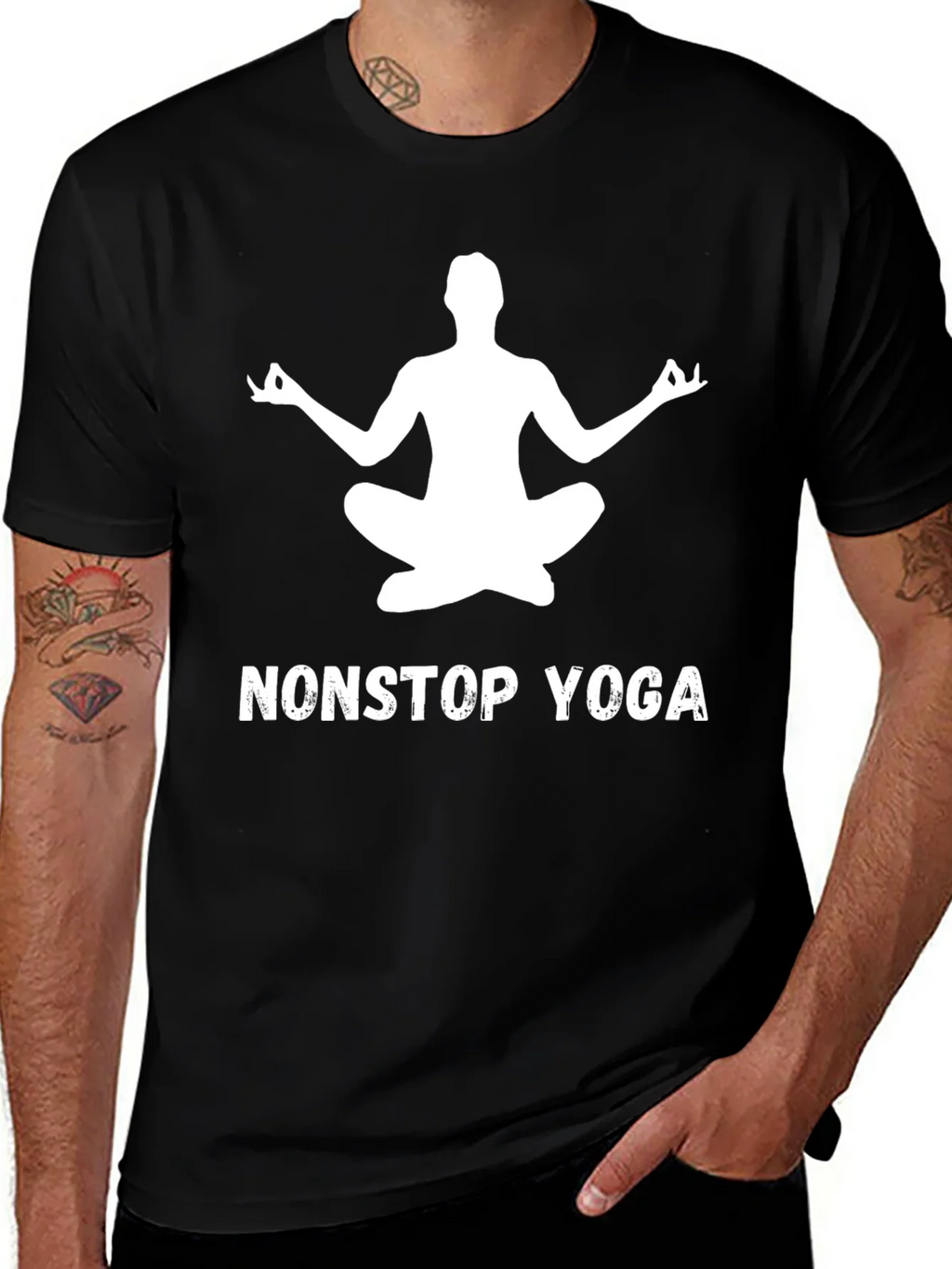 Nonstop Yoga Tee - Black Meditation T-Shirt product image 1