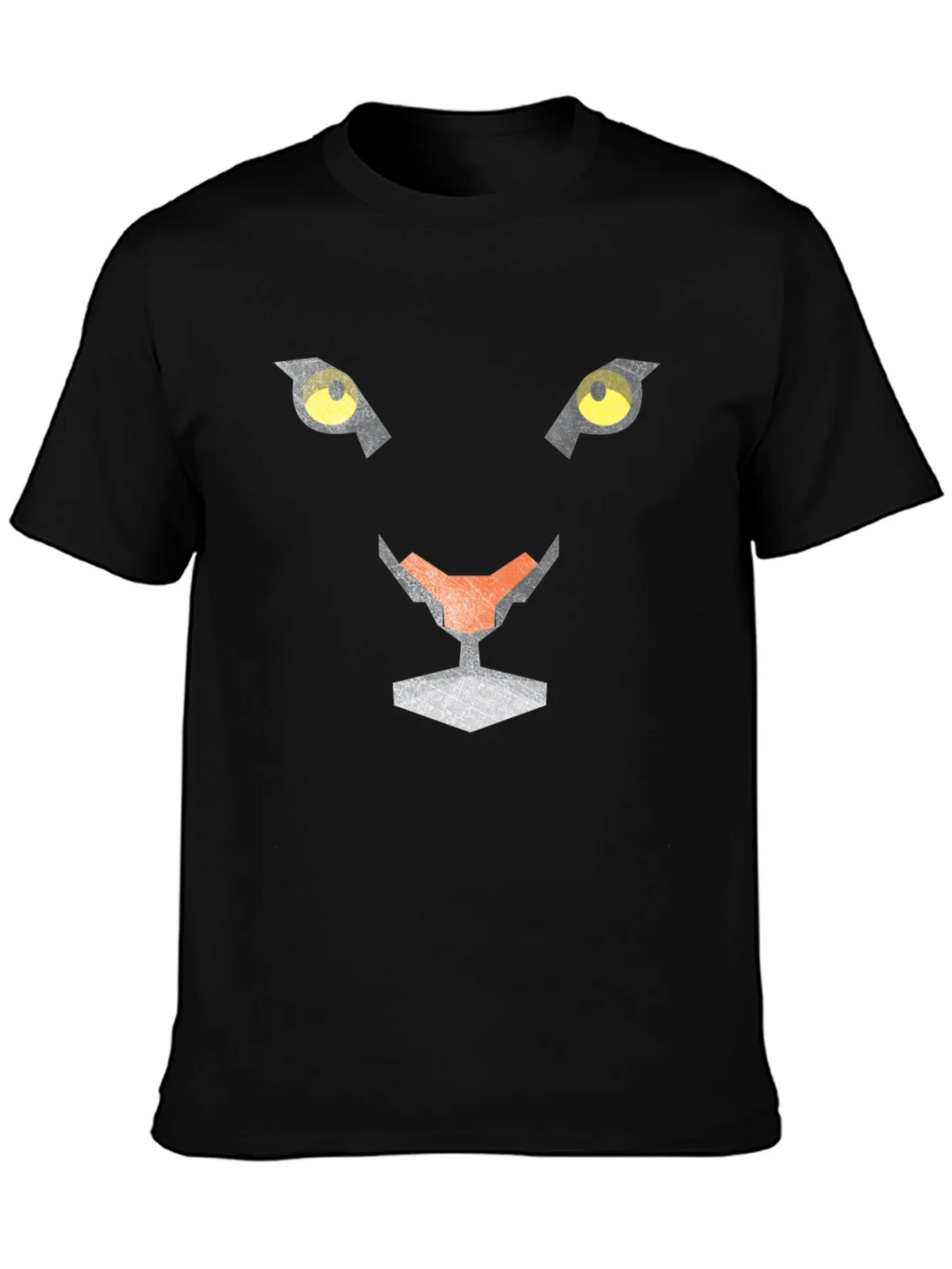 Abstract Geometric Panther Face Graphic Tee product image 1
