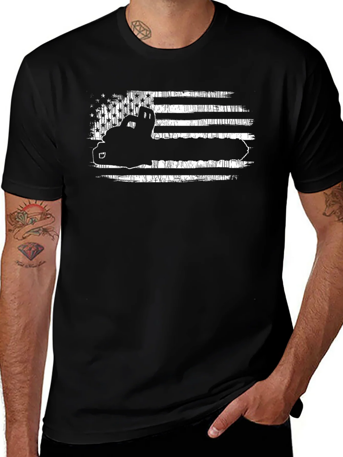 American Flag Trucker Tee - Black product image 1