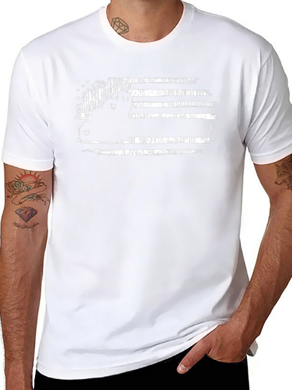American Flag Trucker Tee - Black product image 7
