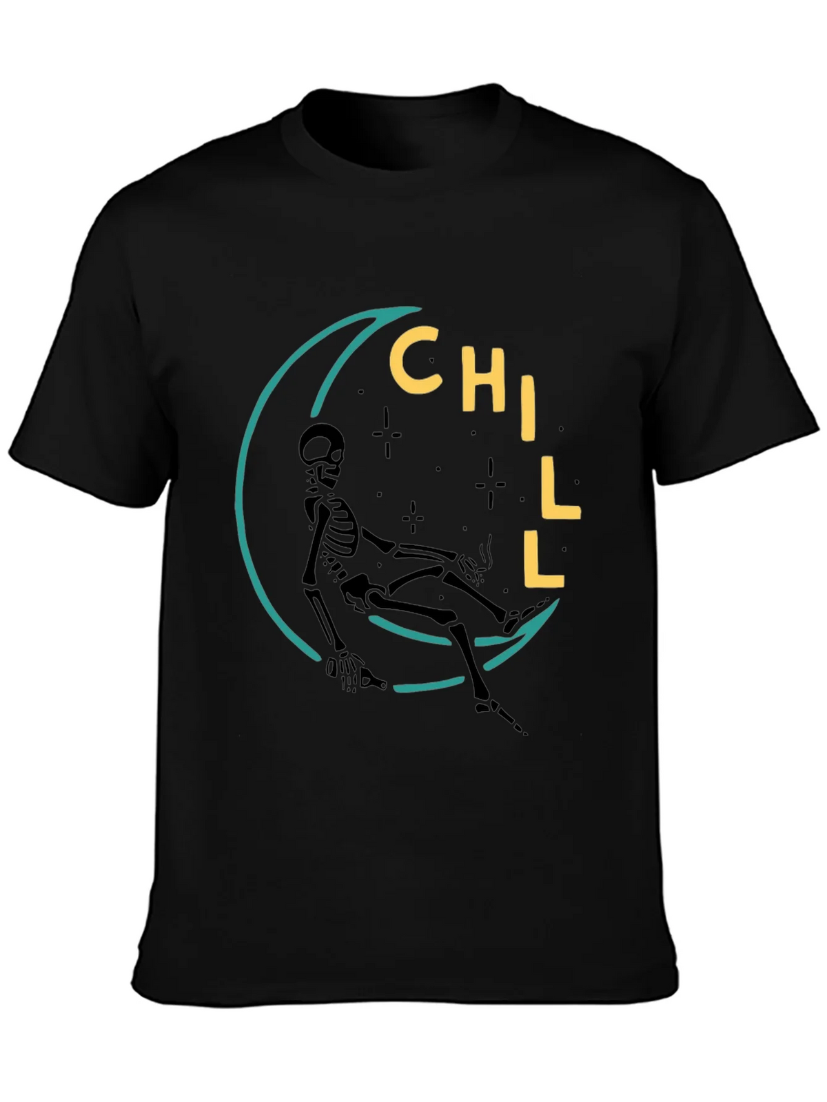 Chill Skeleton Moon Graphic Tee - Relaxed Fit product image 3