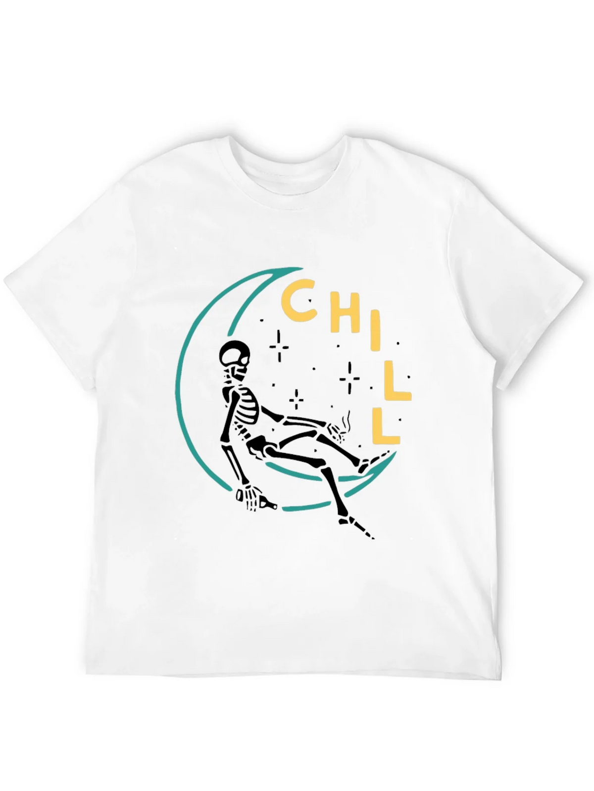 Chill Skeleton Moon Graphic Tee - Relaxed Fit product image 11