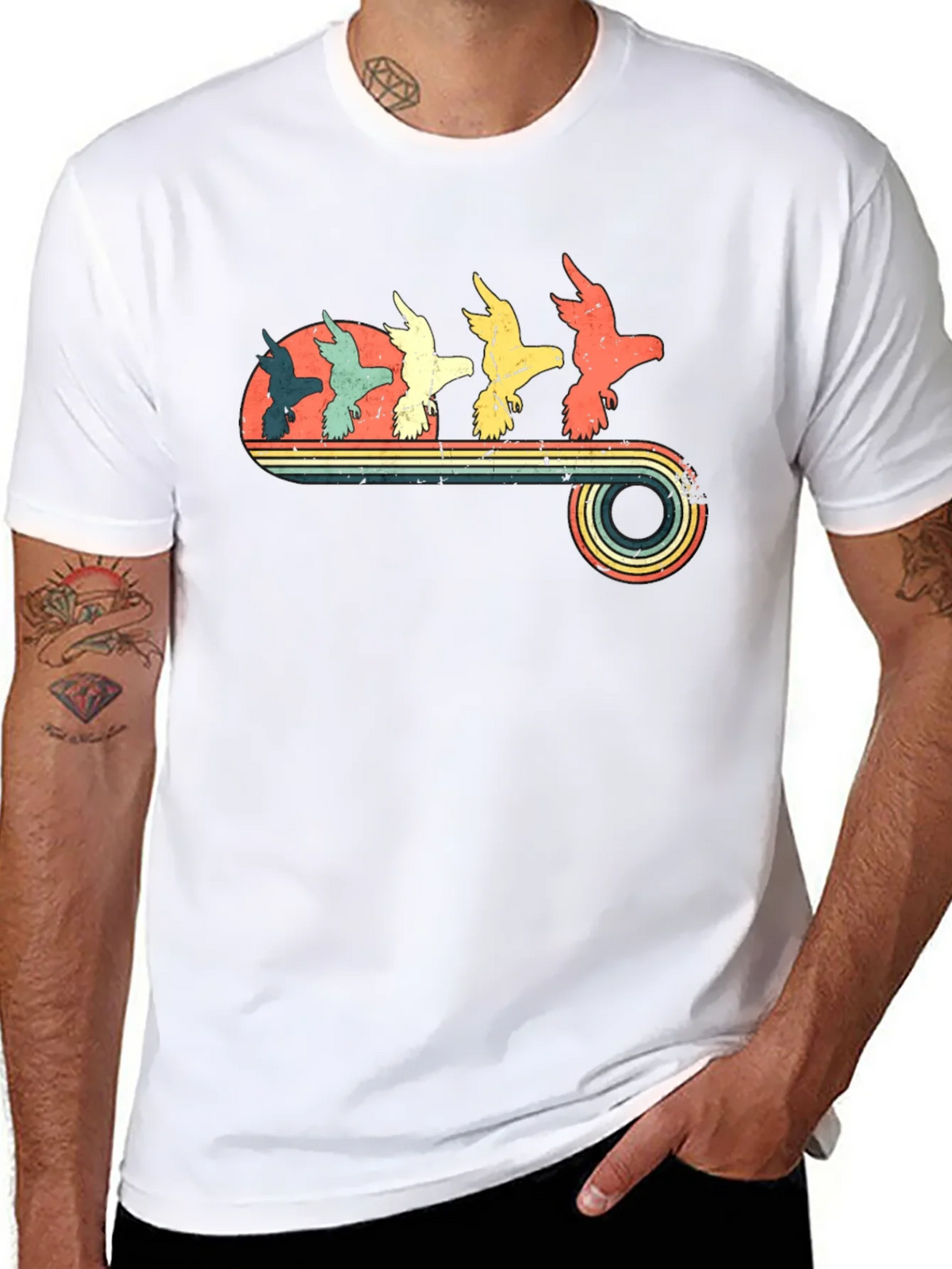 Retro Birds Graphic T-Shirt product image 7