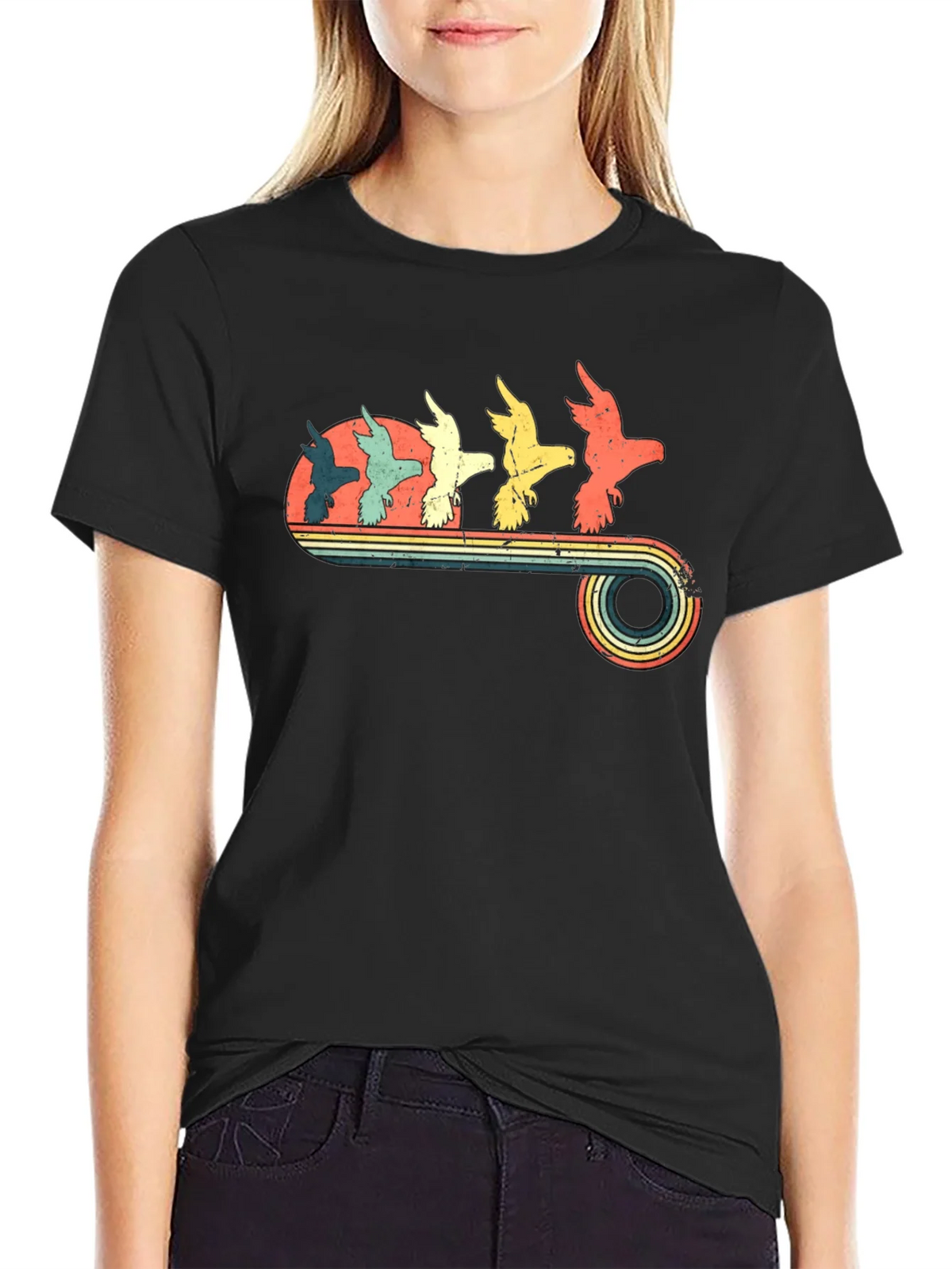 Retro Birds Graphic T-Shirt product image 2