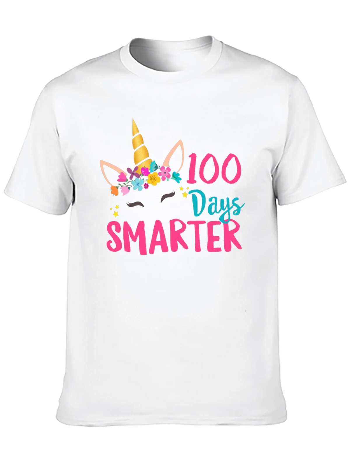 100 Days Smarter Unicorn Graphic T-Shirt product image 9