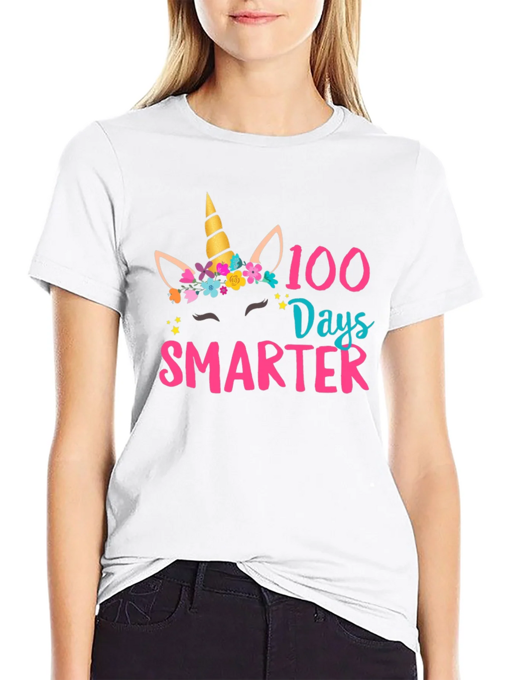 100 Days Smarter Unicorn Graphic T-Shirt product image 8