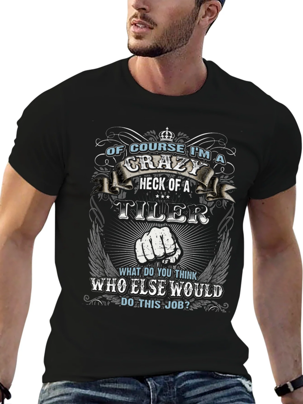 Crazy Tiler Graphic Tee - Black Cotton product image 6