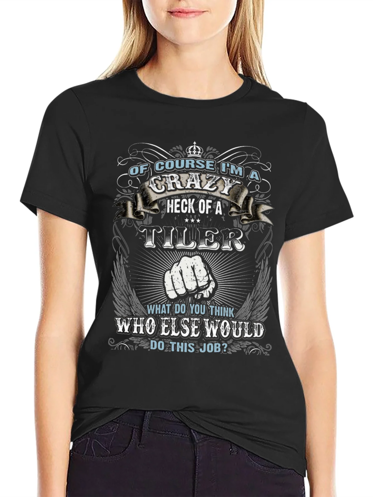 Crazy Tiler Graphic Tee - Black Cotton product image 2