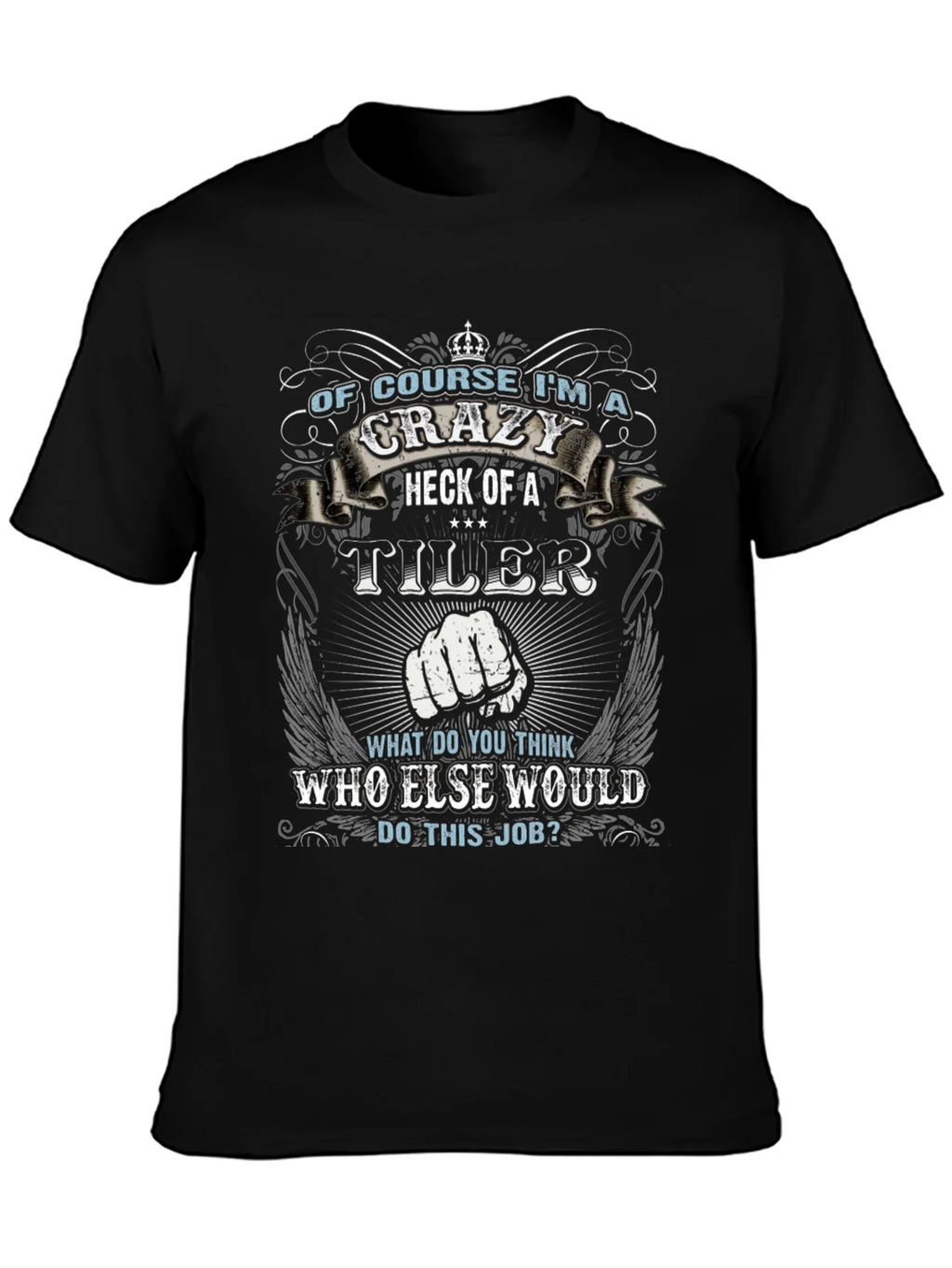 Crazy Tiler Graphic Tee - Black Cotton product image 3
