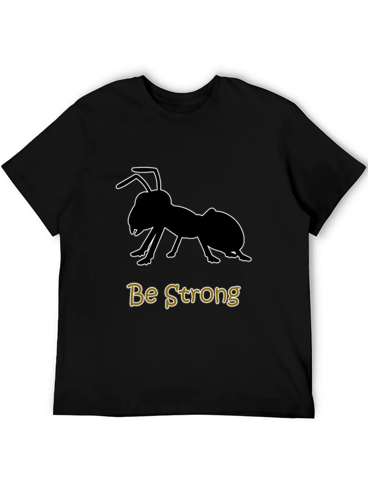 Be Strong Ant Graphic T-Shirt - Black Cotton Tee product image 5