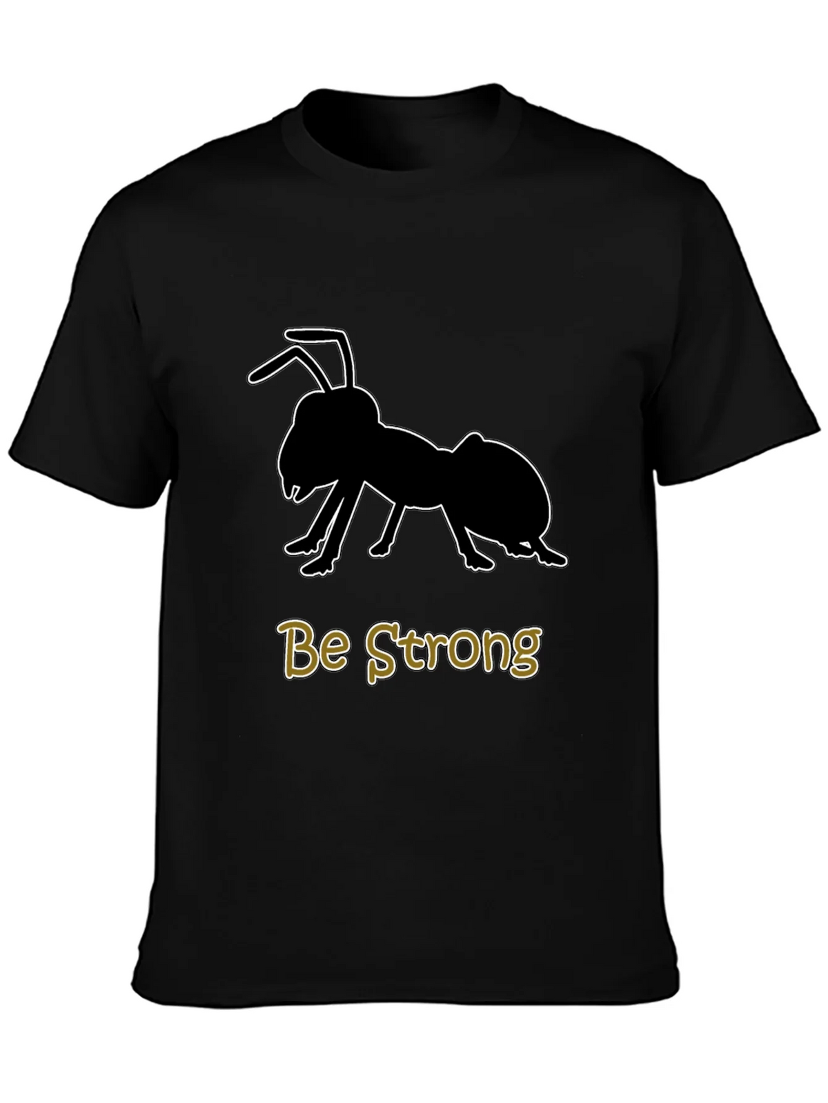 Be Strong Ant Graphic T-Shirt - Black Cotton Tee product image 3