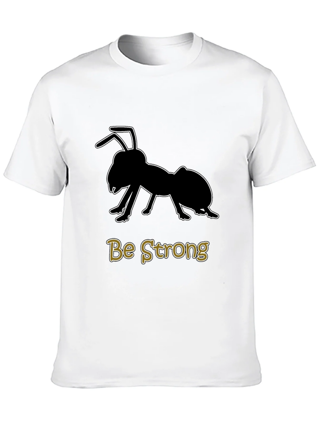 Be Strong Ant Graphic T-Shirt - Black Cotton Tee product image 9