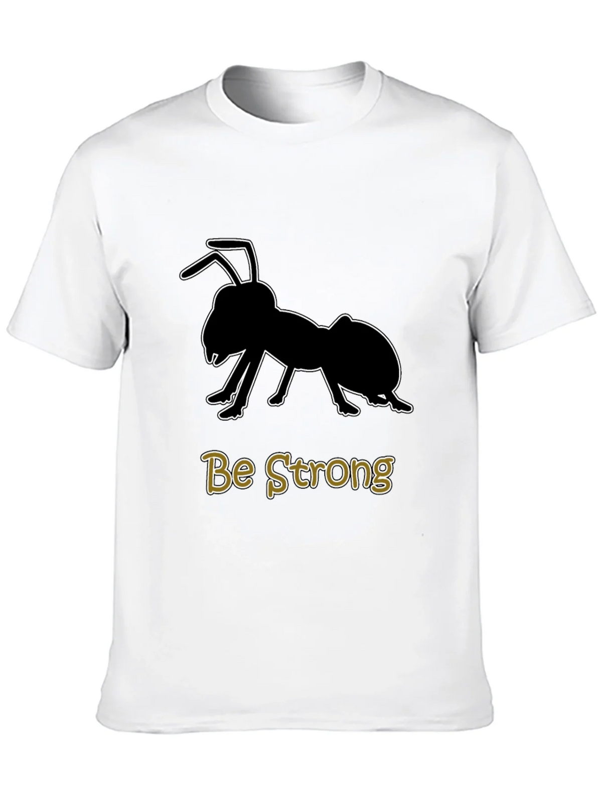 Be Strong Ant Graphic T-Shirt - Black Cotton Tee product image 9