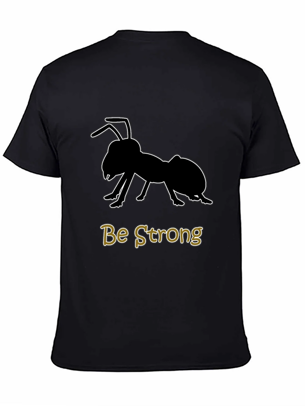 Be Strong Ant Graphic T-Shirt - Black Cotton Tee product image 4