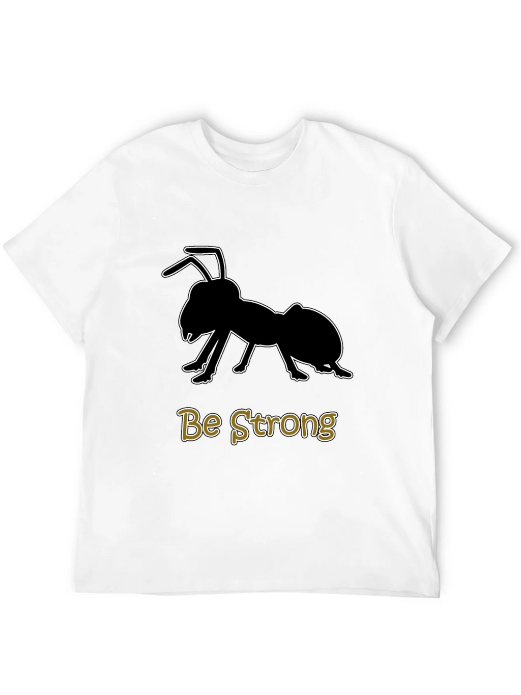 Be Strong Ant Graphic T-Shirt - Black Cotton Tee product image 11