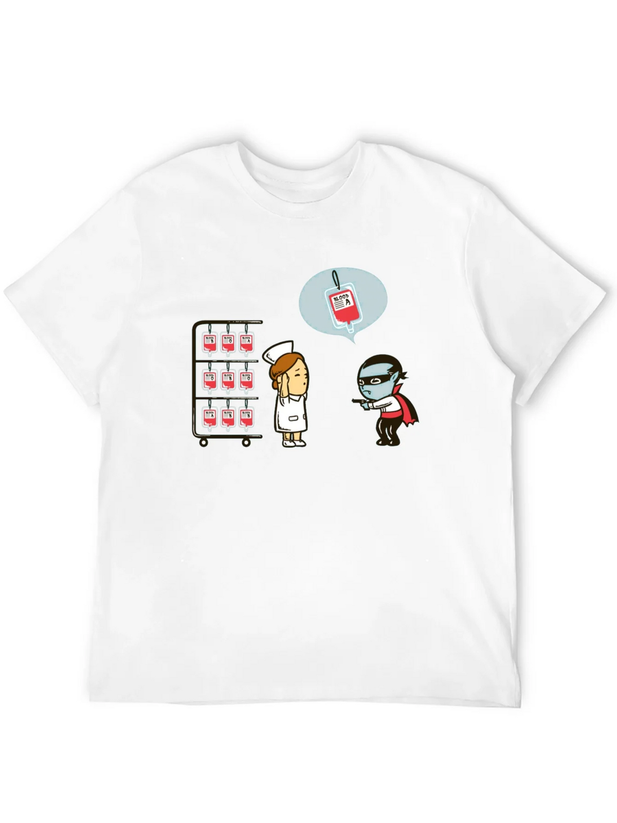 Blood Type Vampire Humor Black T-Shirt product image 11