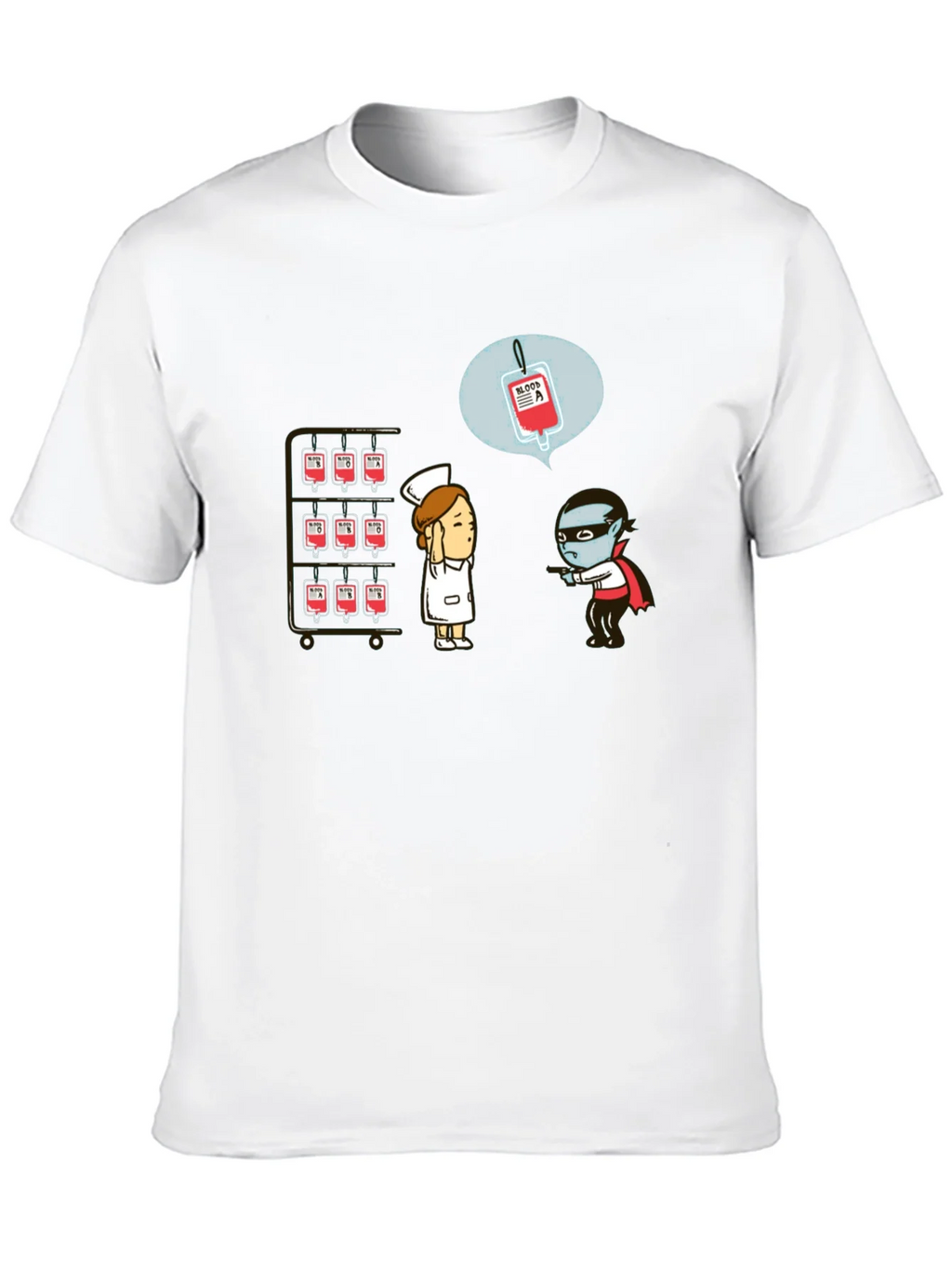 Blood Type Vampire Humor Black T-Shirt product image 9