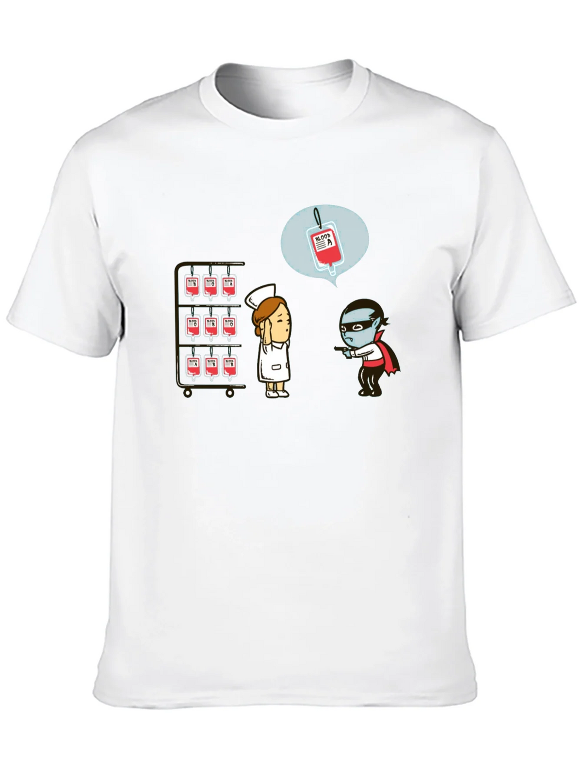 Blood Type Vampire Humor Black T-Shirt product image 9