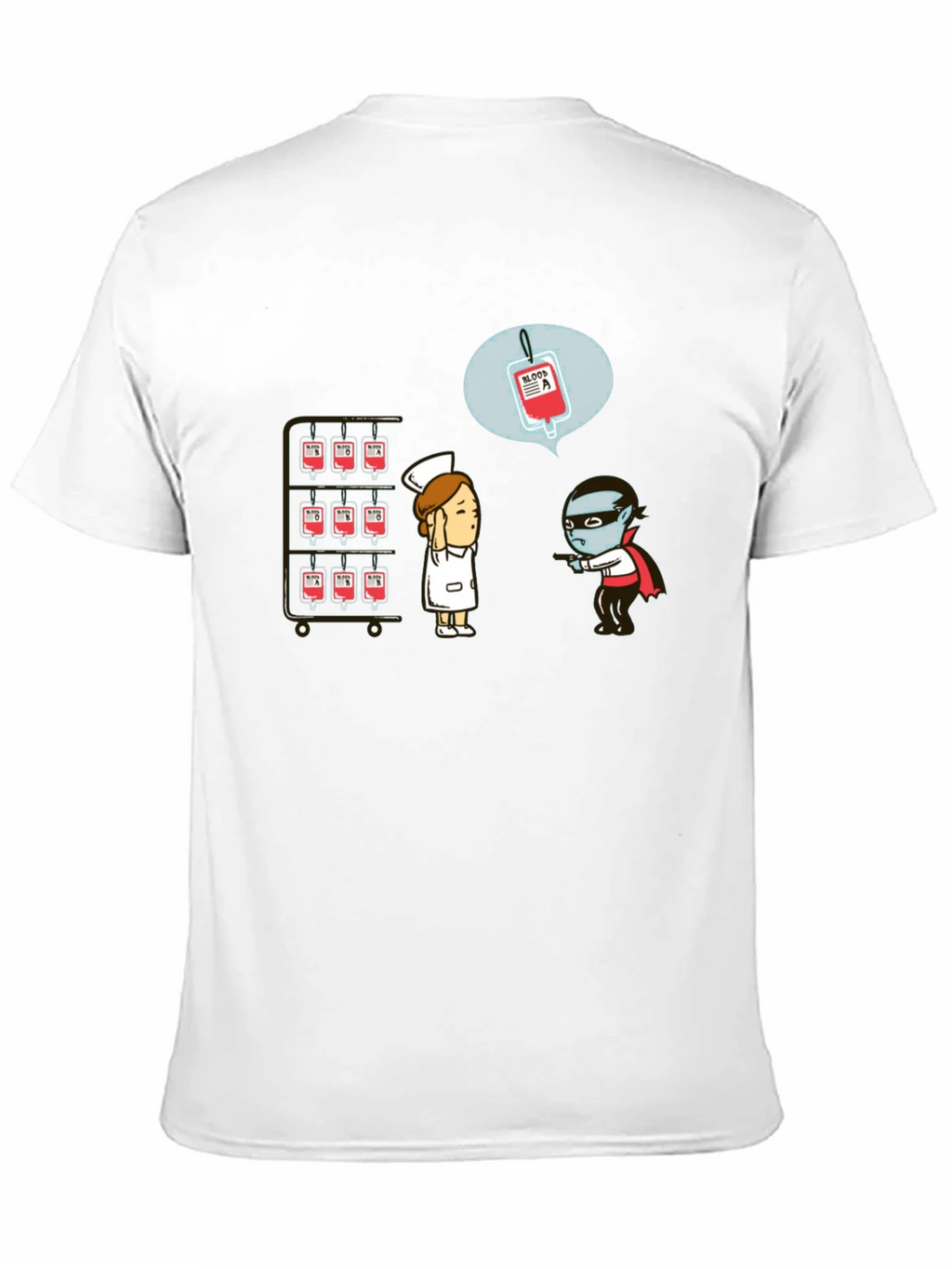 Blood Type Vampire Humor Black T-Shirt product image 10