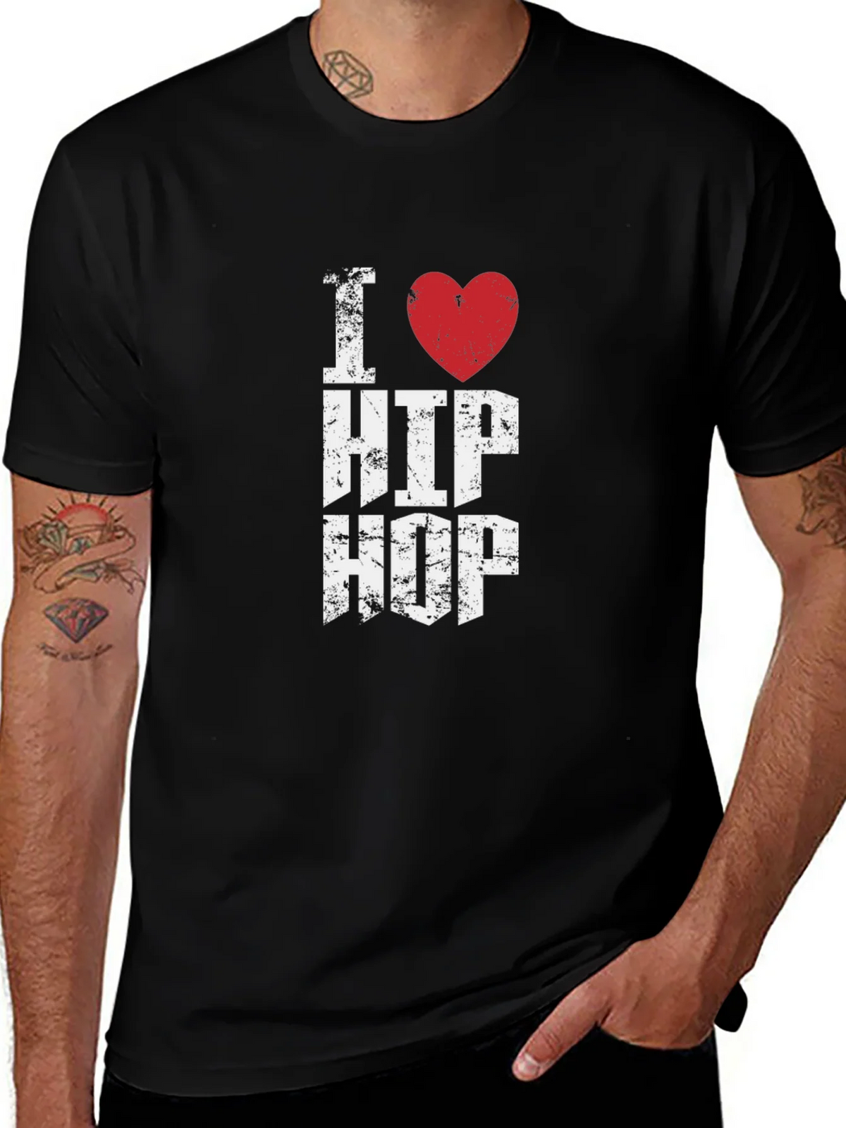 I Heart Hip Hop Graphic Tee - Distressed Print product image 1