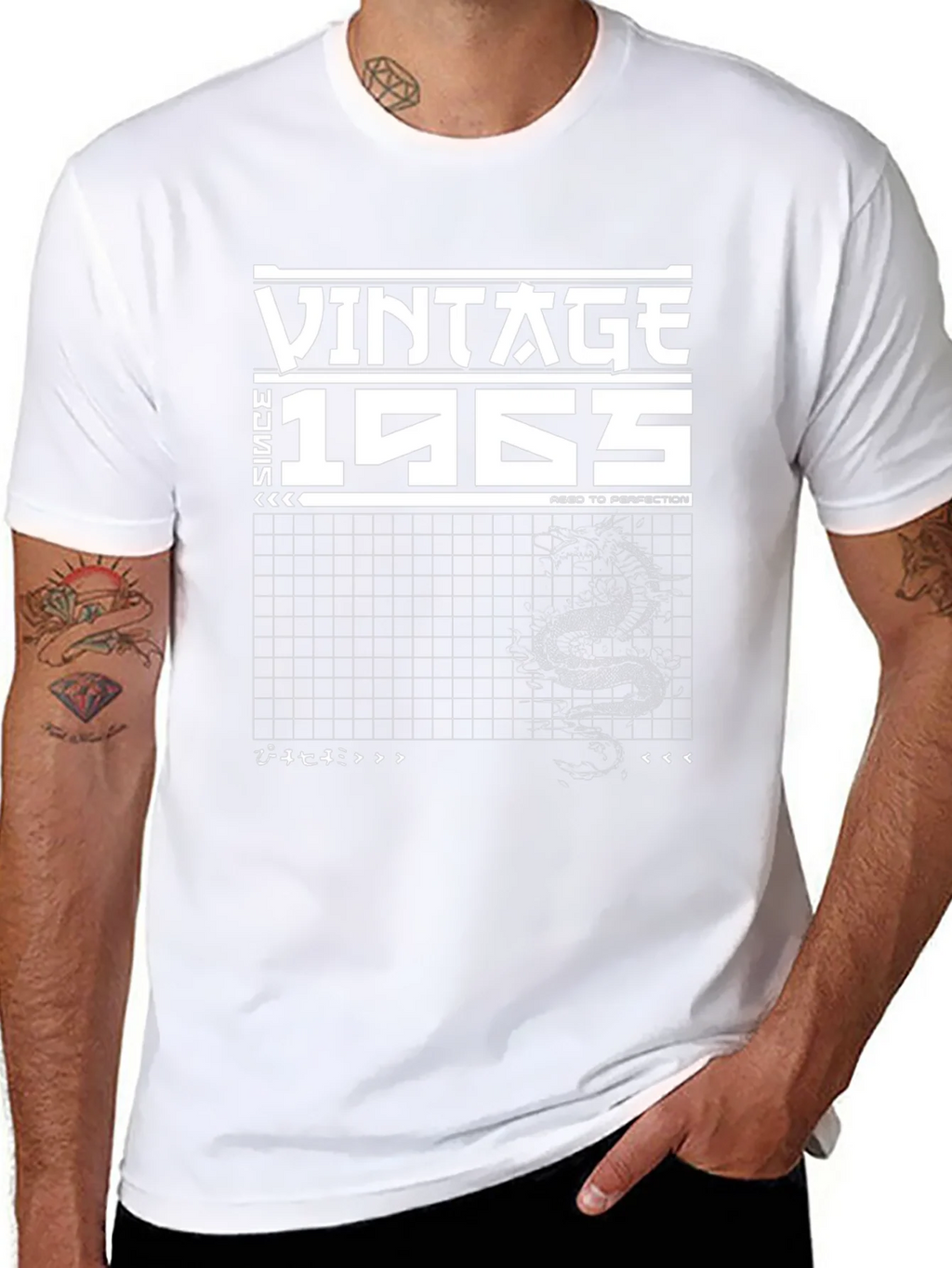 Vintage 1965 Aged to Perfection Black T-Shirt product image 7