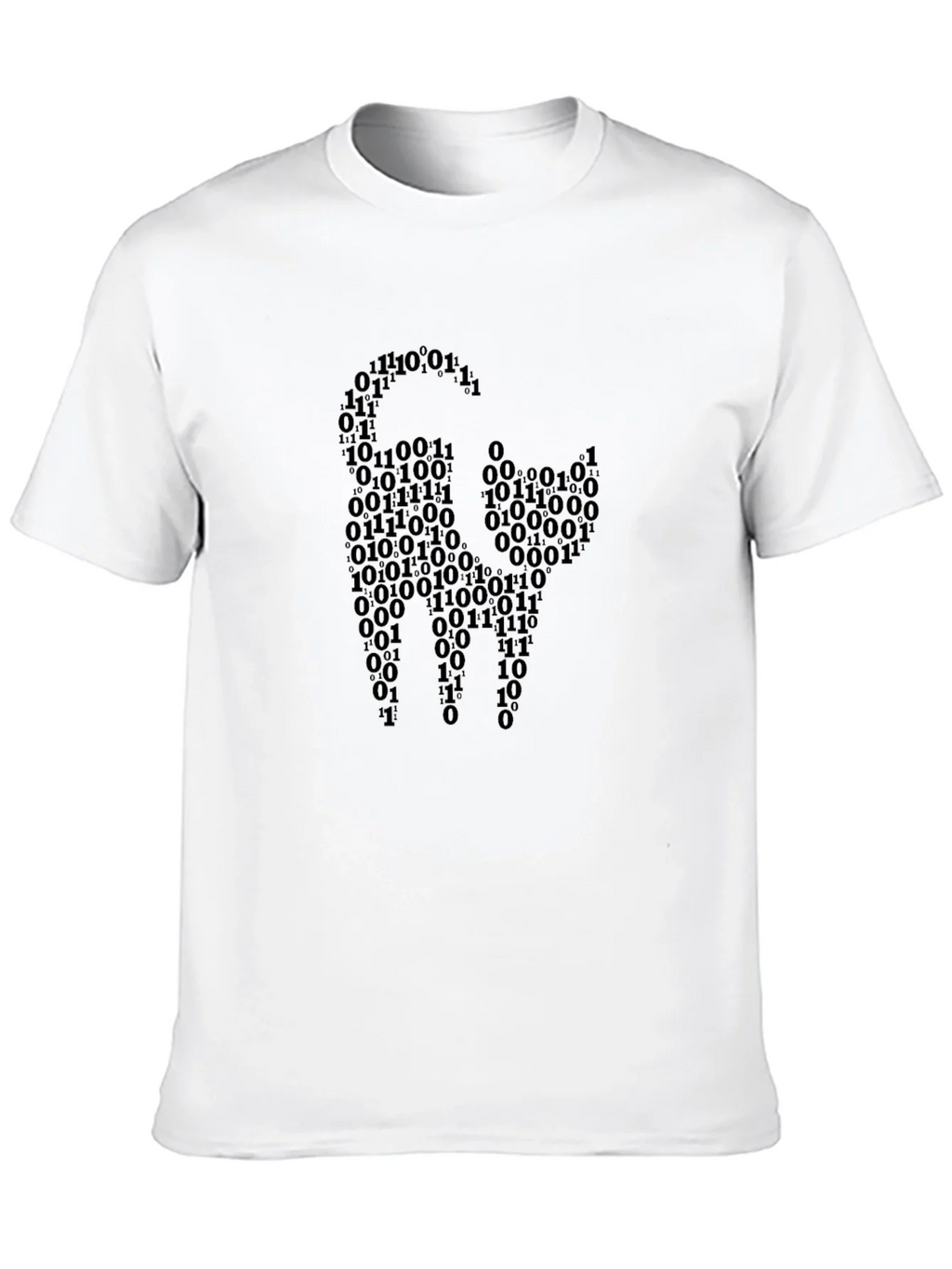 Binary Code Cat Graphic T-Shirt - Black product image 5