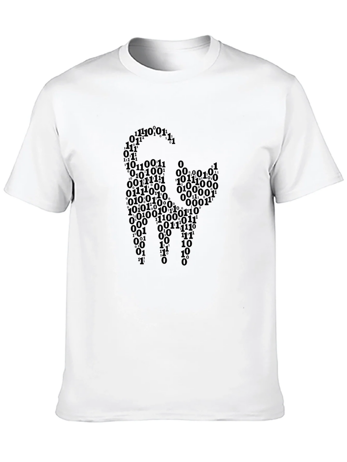 Binary Code Cat Graphic T-Shirt - Black product image 5