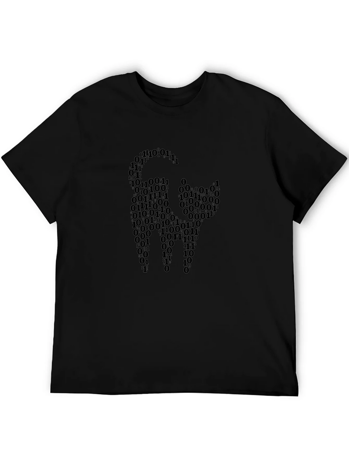 Binary Code Cat Graphic T-Shirt - Black product image 2