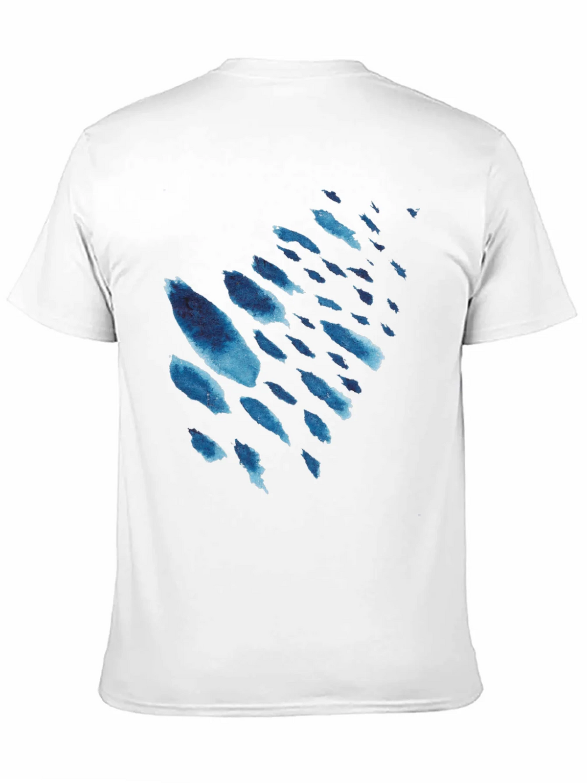 Mens Black T-Shirt with Blue Watercolor Design product image 10