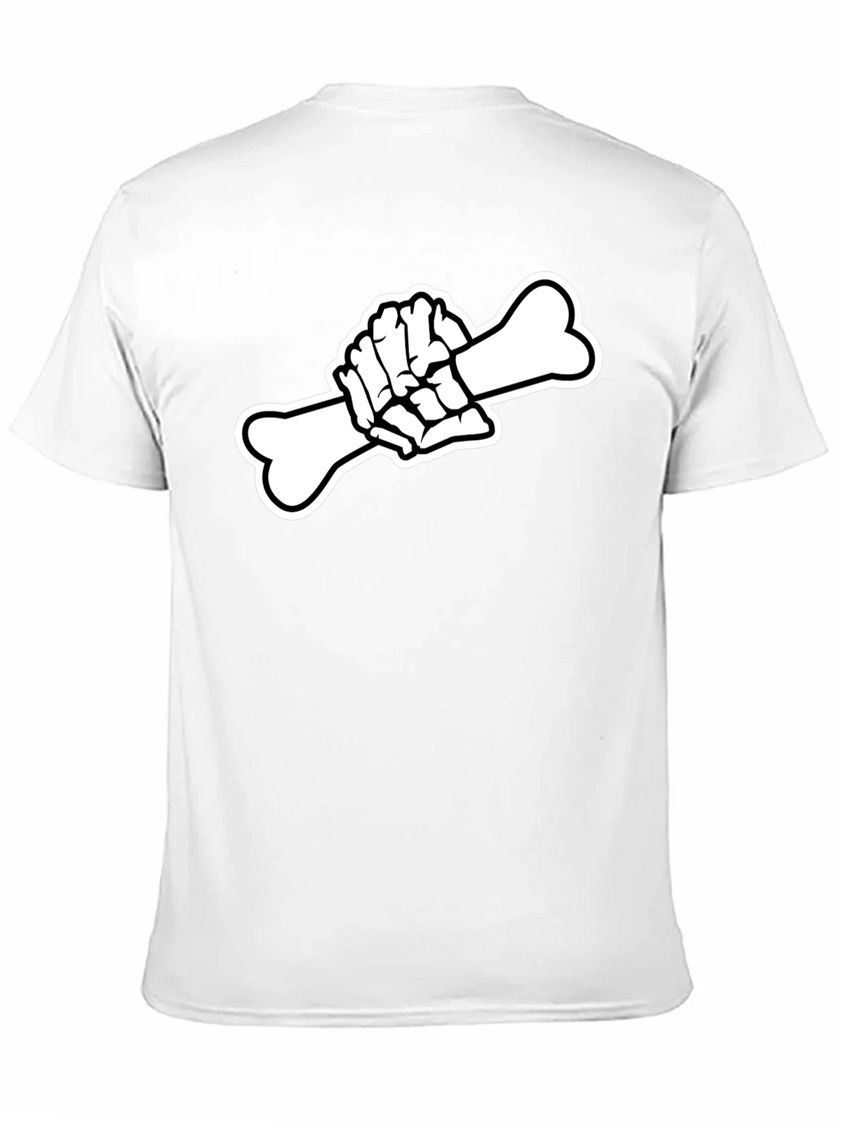 Black T-Shirt with Skeleton Hand Holding Bone Graphic product image 10
