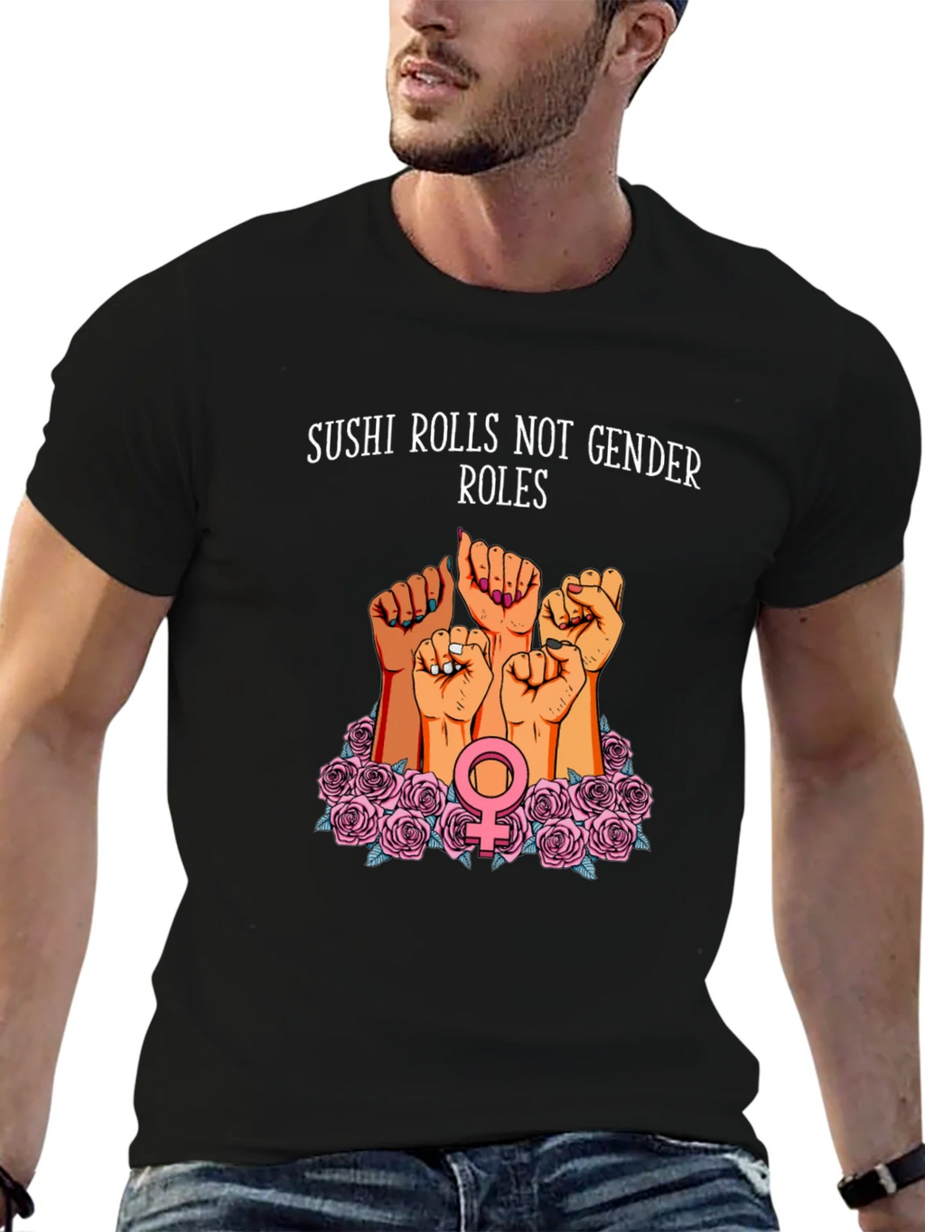 Feminist Sushi Rolls T-Shirt: Gender Equality Tee product image 6