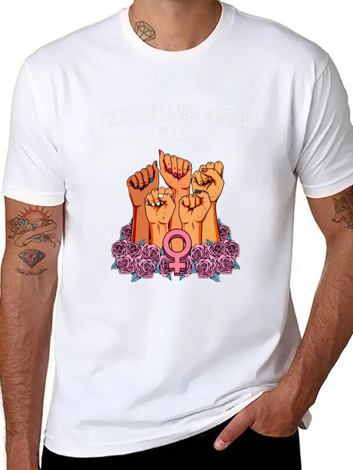 Feminist Sushi Rolls T-Shirt: Gender Equality Tee product image 7