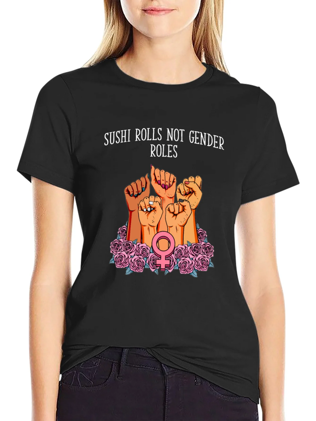 Feminist Sushi Rolls T-Shirt: Gender Equality Tee product image 2