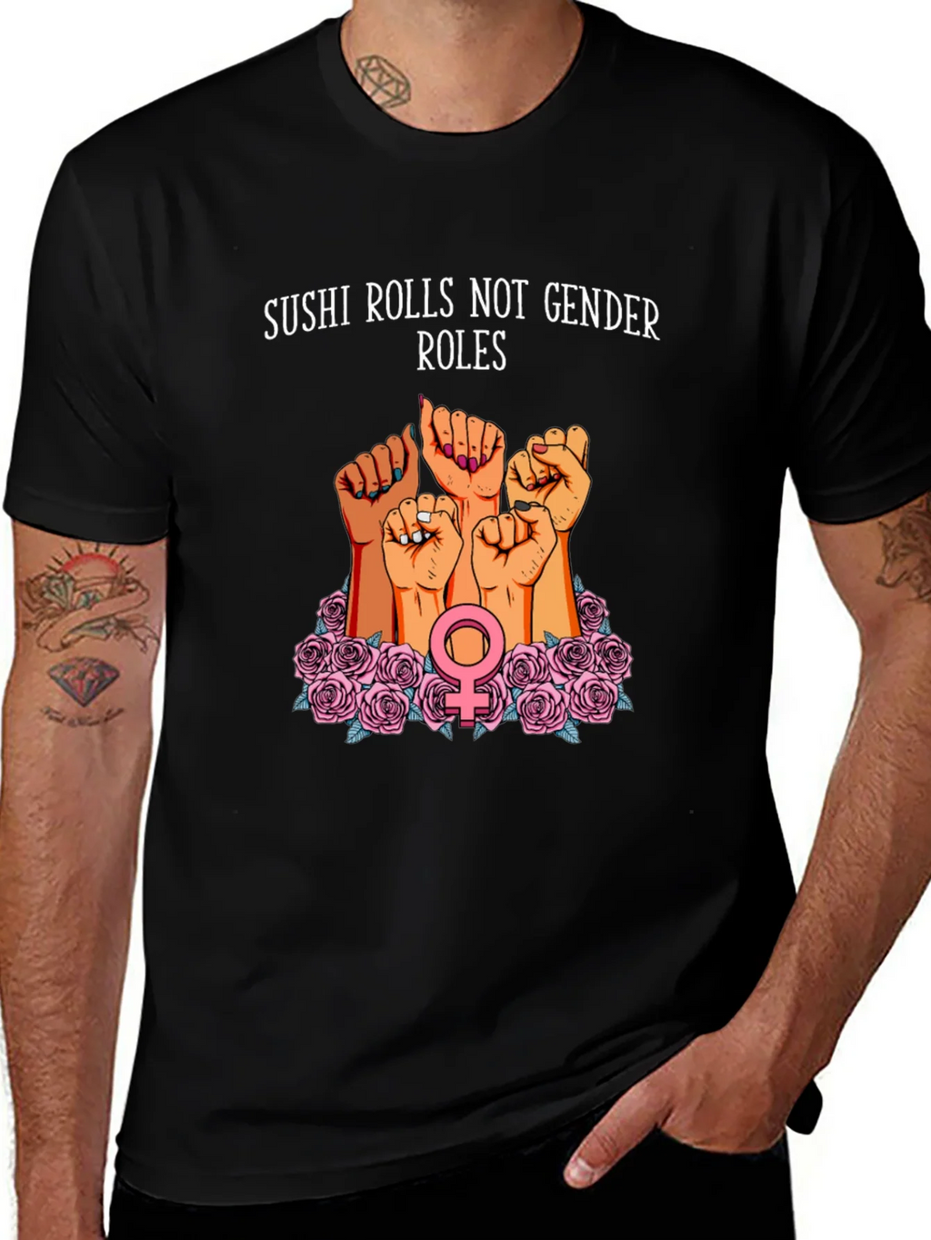 Feminist Sushi Rolls T-Shirt: Gender Equality Tee product image 1