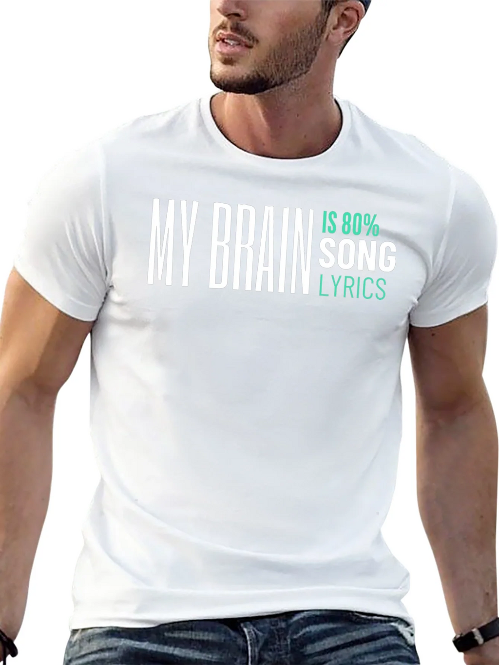 My Brain Is 80% Song Lyrics T-Shirt product image 12