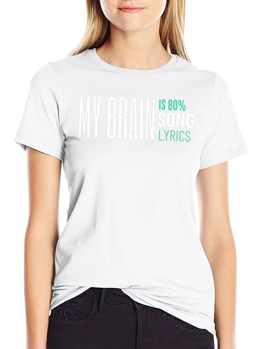 My Brain Is 80% Song Lyrics T-Shirt product image 8