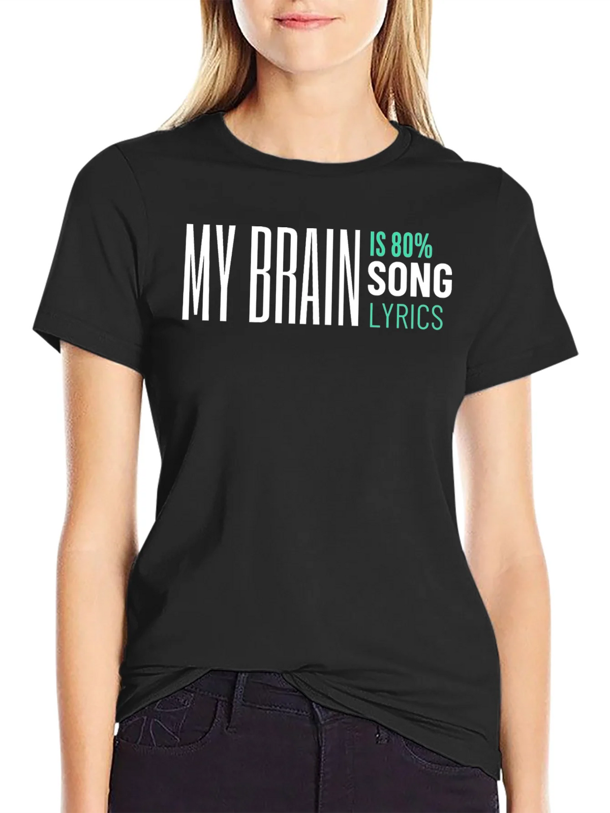 My Brain Is 80% Song Lyrics T-Shirt product image 2
