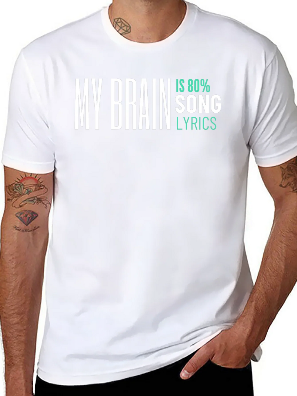 My Brain Is 80% Song Lyrics T-Shirt product image 7