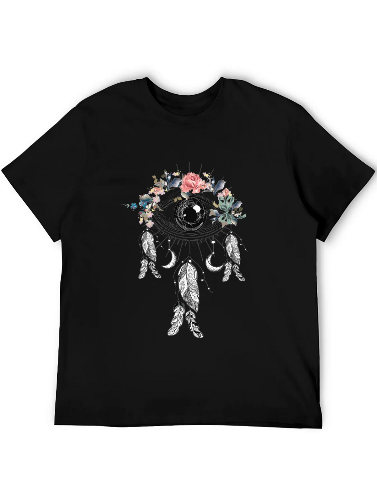 Floral Dreamcatcher Graphic Tee - Black product image 5
