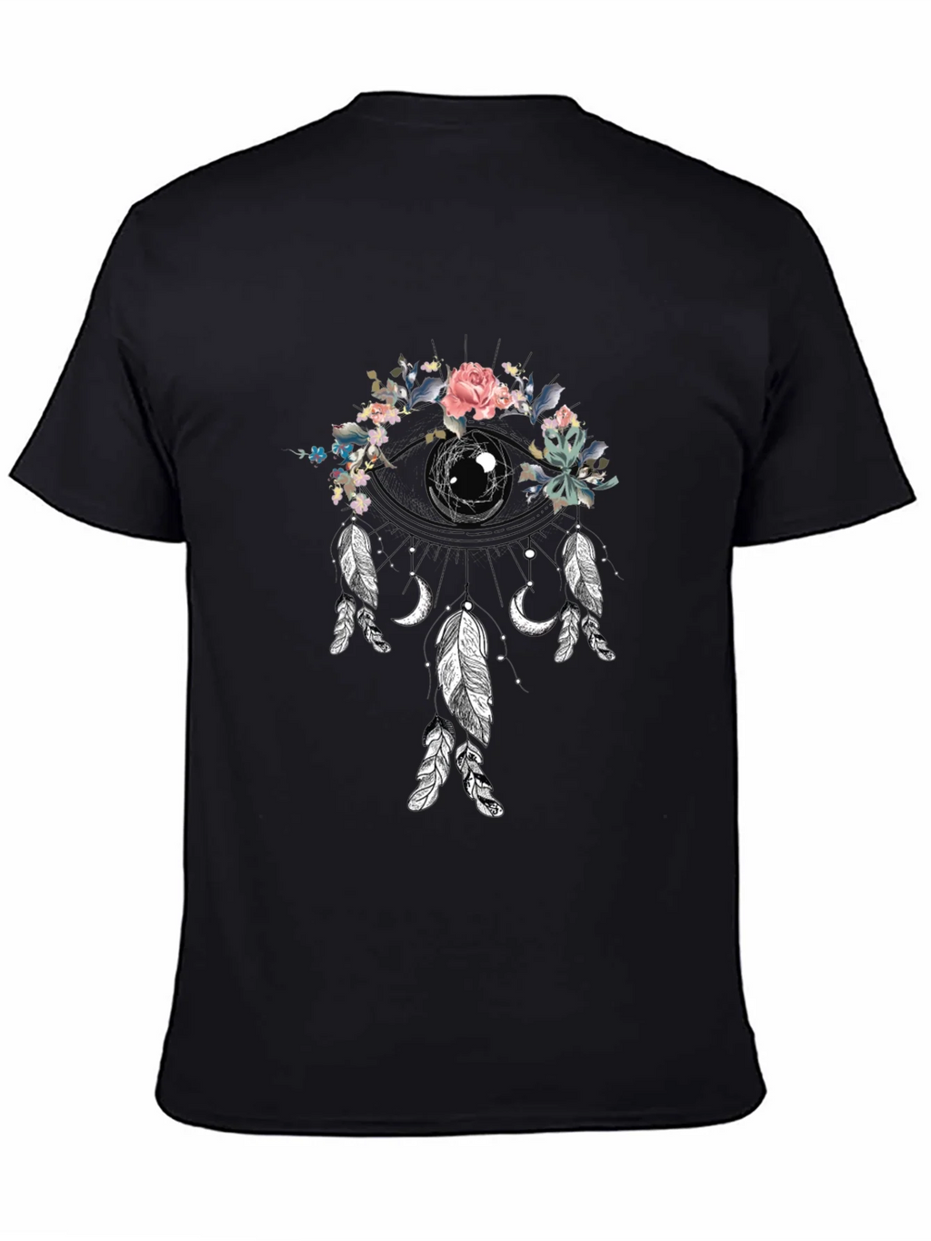 Floral Dreamcatcher Graphic Tee - Black product image 4